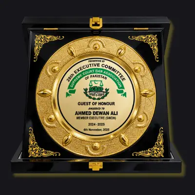 SCBAP recognition presented to Ahmed Ali Dewan, Member Executive Sindh 2024-2025